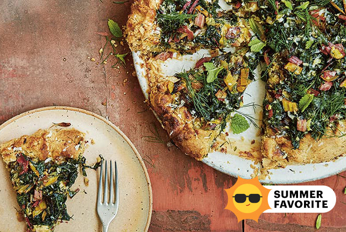 Chard, leek and walnut crostata