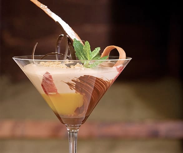Chocolate Soy Mousse on Passionfruit Gelée