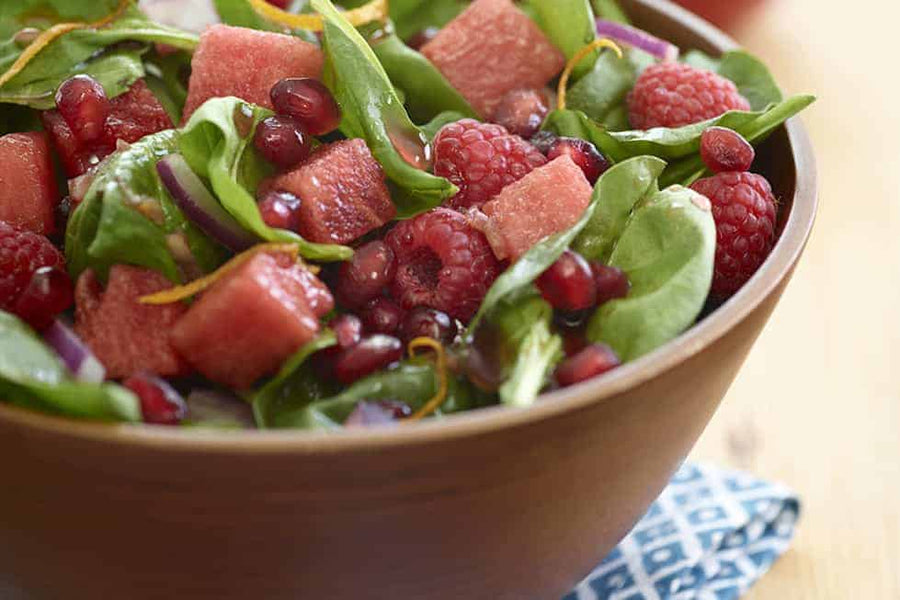 Watermelon Pomegranate Toss (The Red Eye Special Salad)
