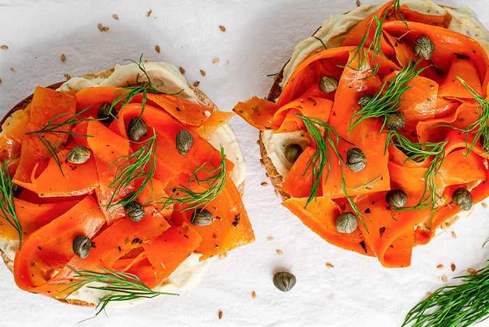Smoked Carrot “Lox” Bagel