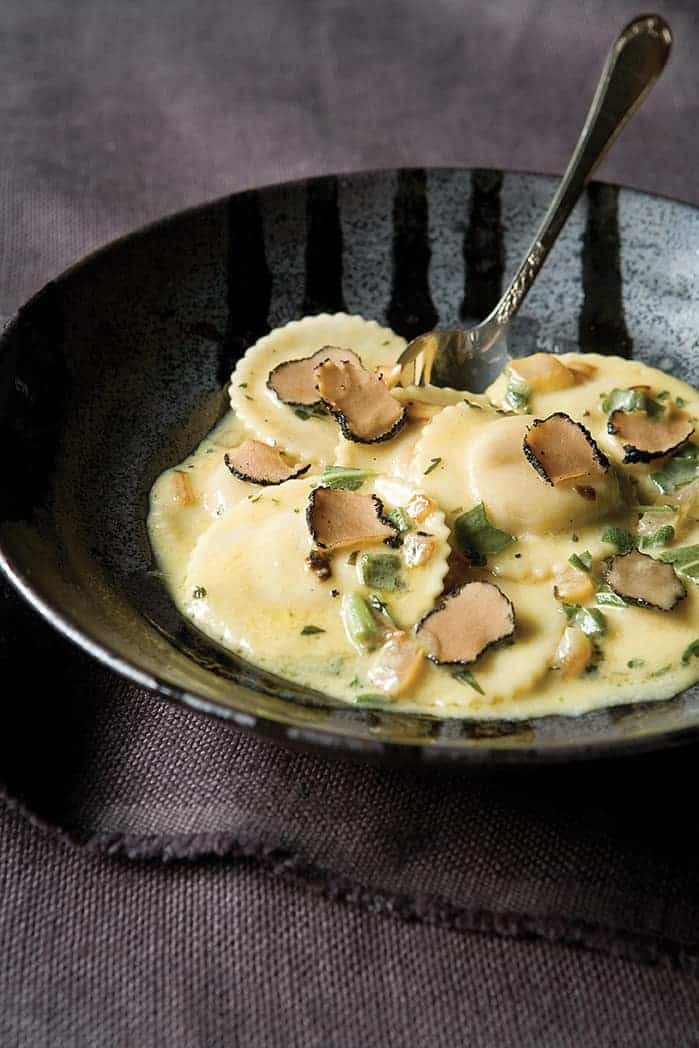 Squash Ravioli with Bleurre Blanc sauce