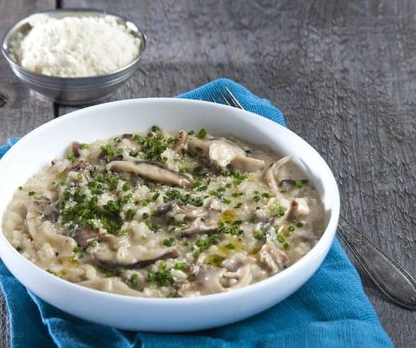 Almond Milk Mushroom Risotto