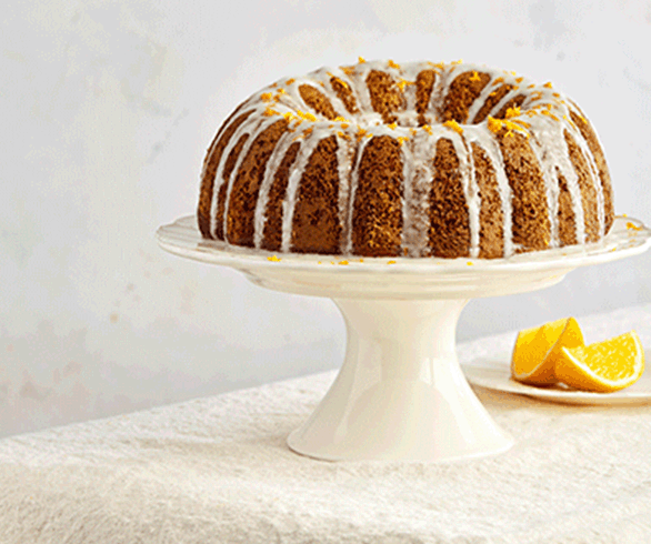Banana-Turmeric Cake with Orange Icing