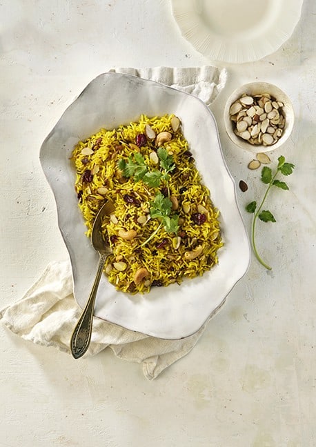 TURMERIC-ALMOND-CRAISIN PILAF