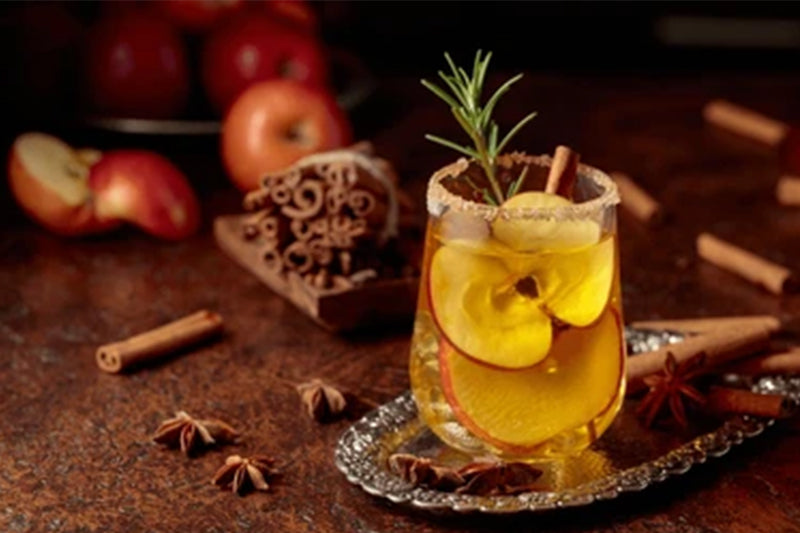 Apple Cider “Glass” with Cinnamon Dust (Vegan, Molecular)