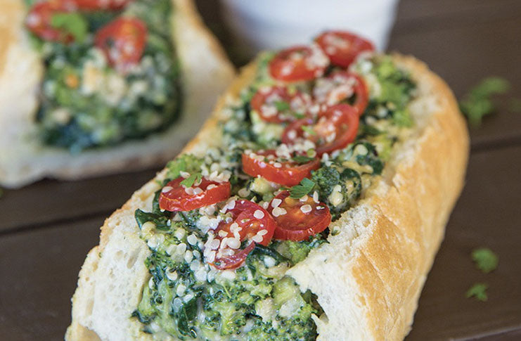 Broccoli Spinach Stuffed Baguette