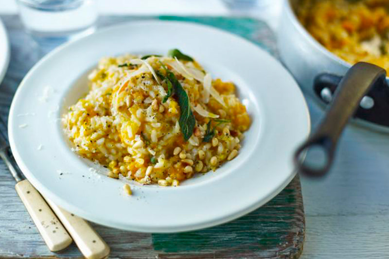Butternut Squash & Sage Risotto with Candied Ginger and Crispy Quinoa