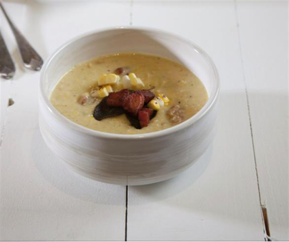 Corn Chowder with Sage and Pancetta