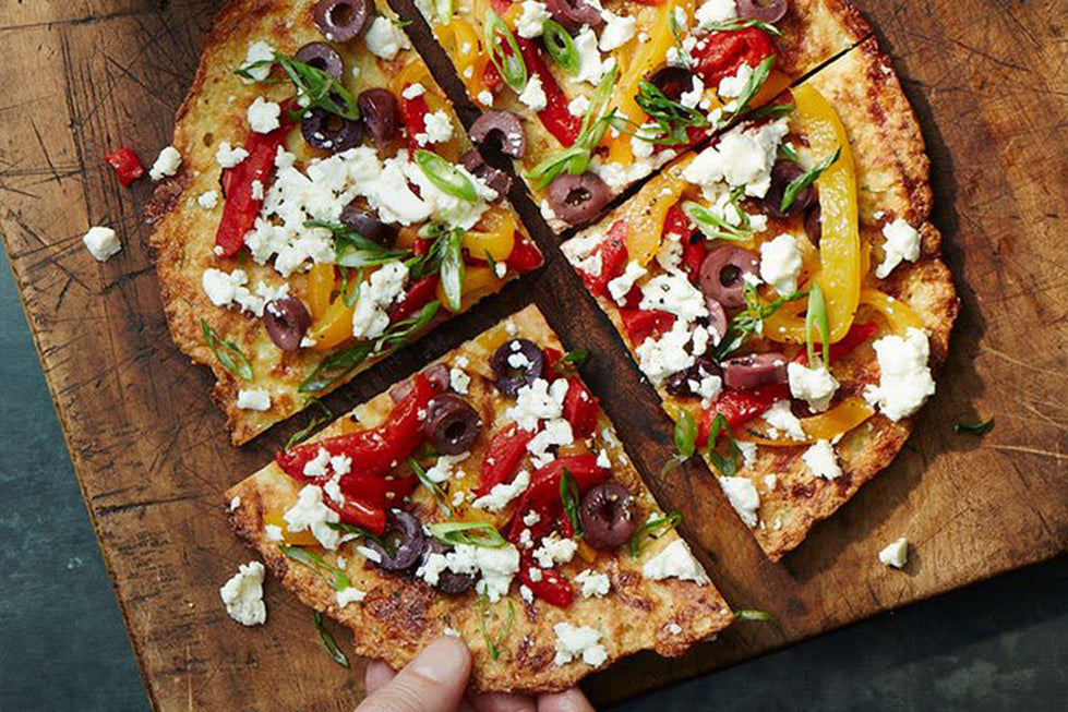 Cauliflower-Crust Mediterranean Pizza