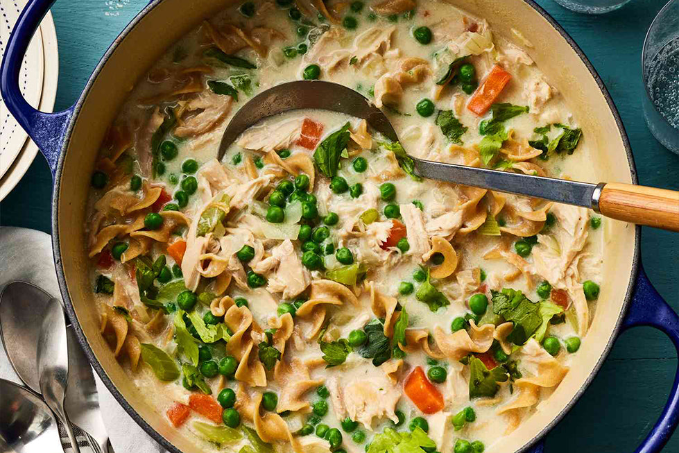Creamy Chicken Noodle Soup with Rotisserie Chicken