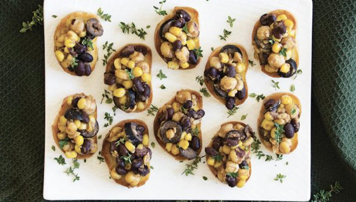Chickpea Salad Crostini