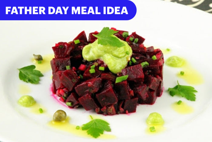Beet Tartare with Avocado and Wasabi Cream