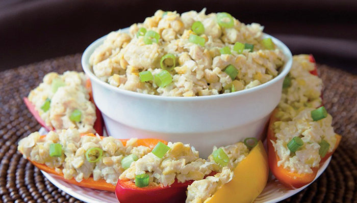 Tempeh Chickpea Stuffed Mini Peppers