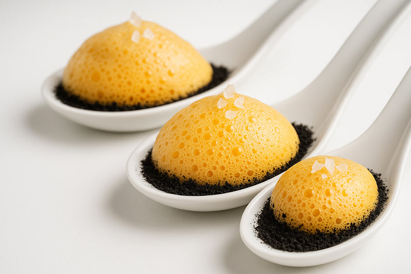Kabocha Squash Air with Black Garlic Dust