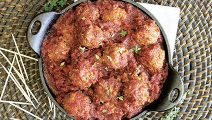 Lentil Balls in Sweet and Spicy Red Sauce