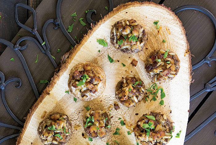Tempeh Stuffed Cremini Mushrooms