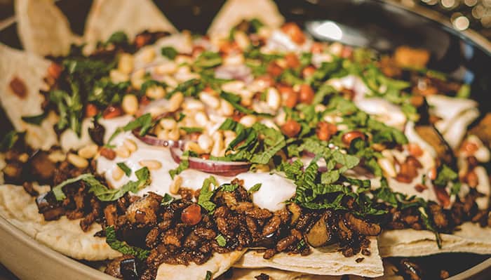 Meatless Ground & Aubergine Fatteh