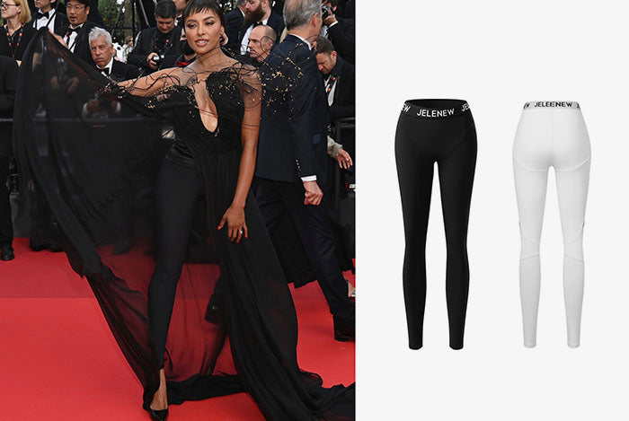 Professional cycling pants appear on the 75th Cannes Film Festival red carpet