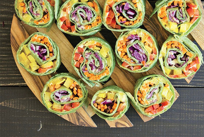 Rainbow Veggie Protein Pinwheels