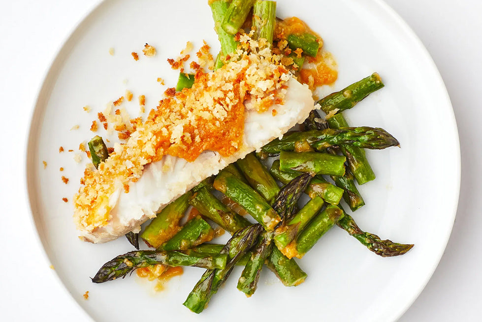 Sous Vide Cod Recipe with Miso Foam & Charred Asparagus – A Flavorful Low-Calorie Delight