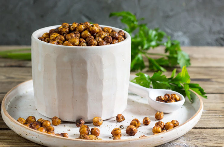 Roasted Taco-Seasoned Edamame and Chickpeas