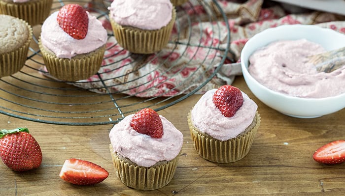 Plant-Based Strawberry Cupcakes