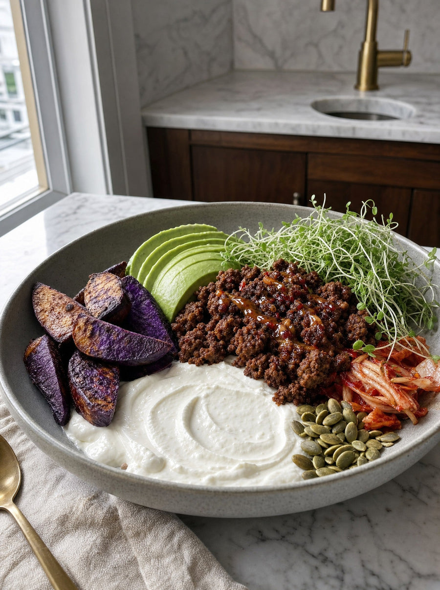 Hot-Honey Bison Bowl: The Seduction Bowl