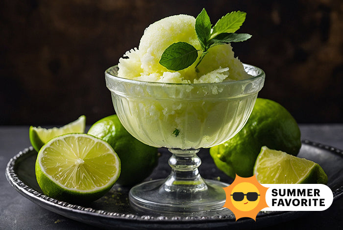 Zesty Lime and Ginger Sorbet with a Twist of Sea Salt: A Symphony of Spring