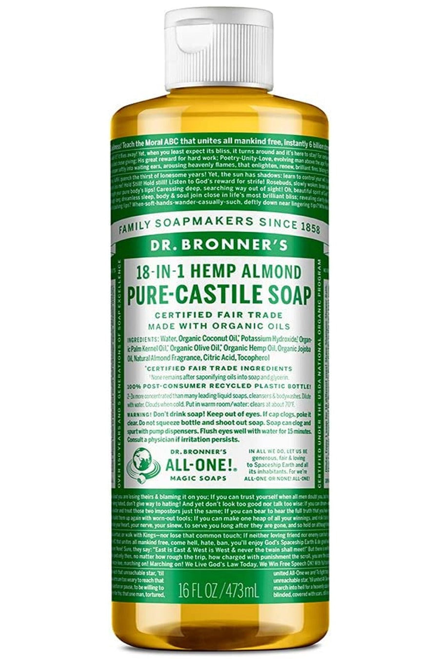 DR BRONNER'S Pure Castile Soap (Almond - 473 ml)