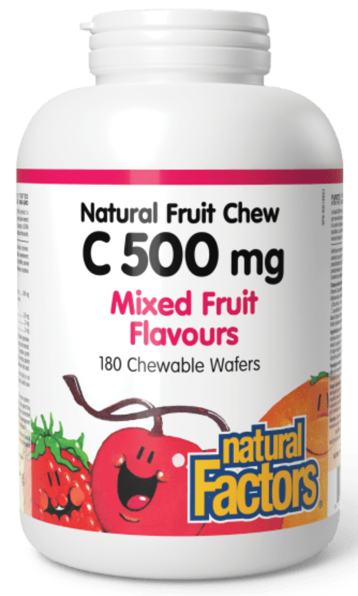 NATURAL FACTORS Vitamin C Mixed Fruit (500 mg - 180 chews)