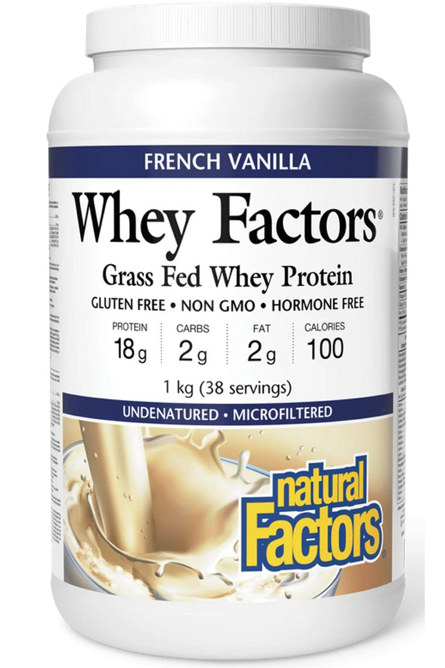 NATURAL FACTORS Grass Fed Whey Protein (French Vanilla - 1 kg)