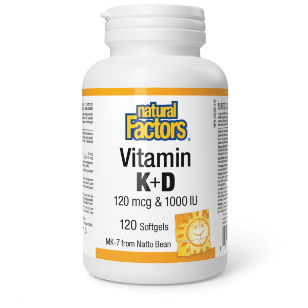 NATURAL FACTORS Vitamin K & D (120 mcg / 1,000 IU - 120 sgels)