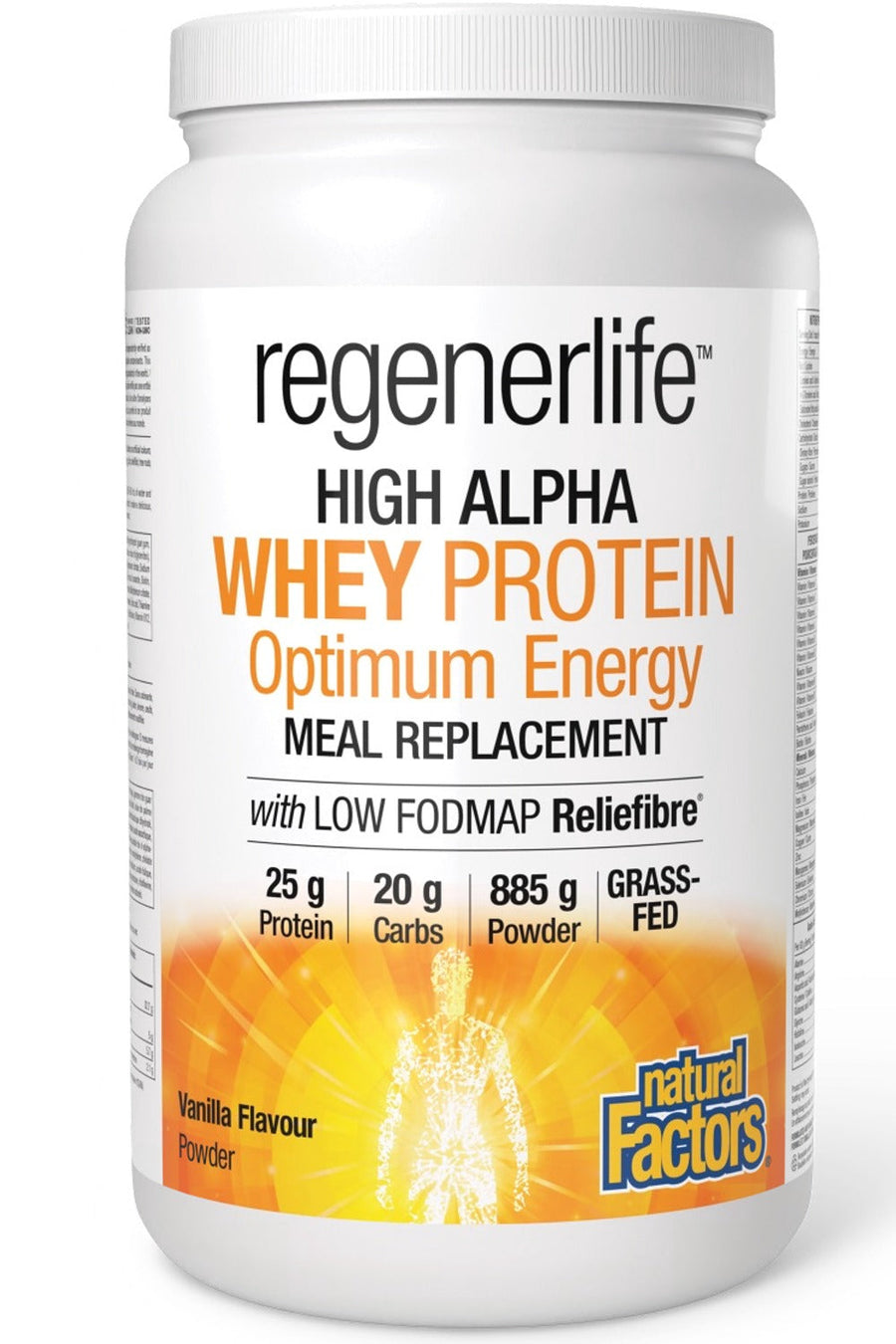 NATURAL FACTORS Regenerlife High Alpha Whey Protein Meal Replacement (French Vanilla - 885 grams)