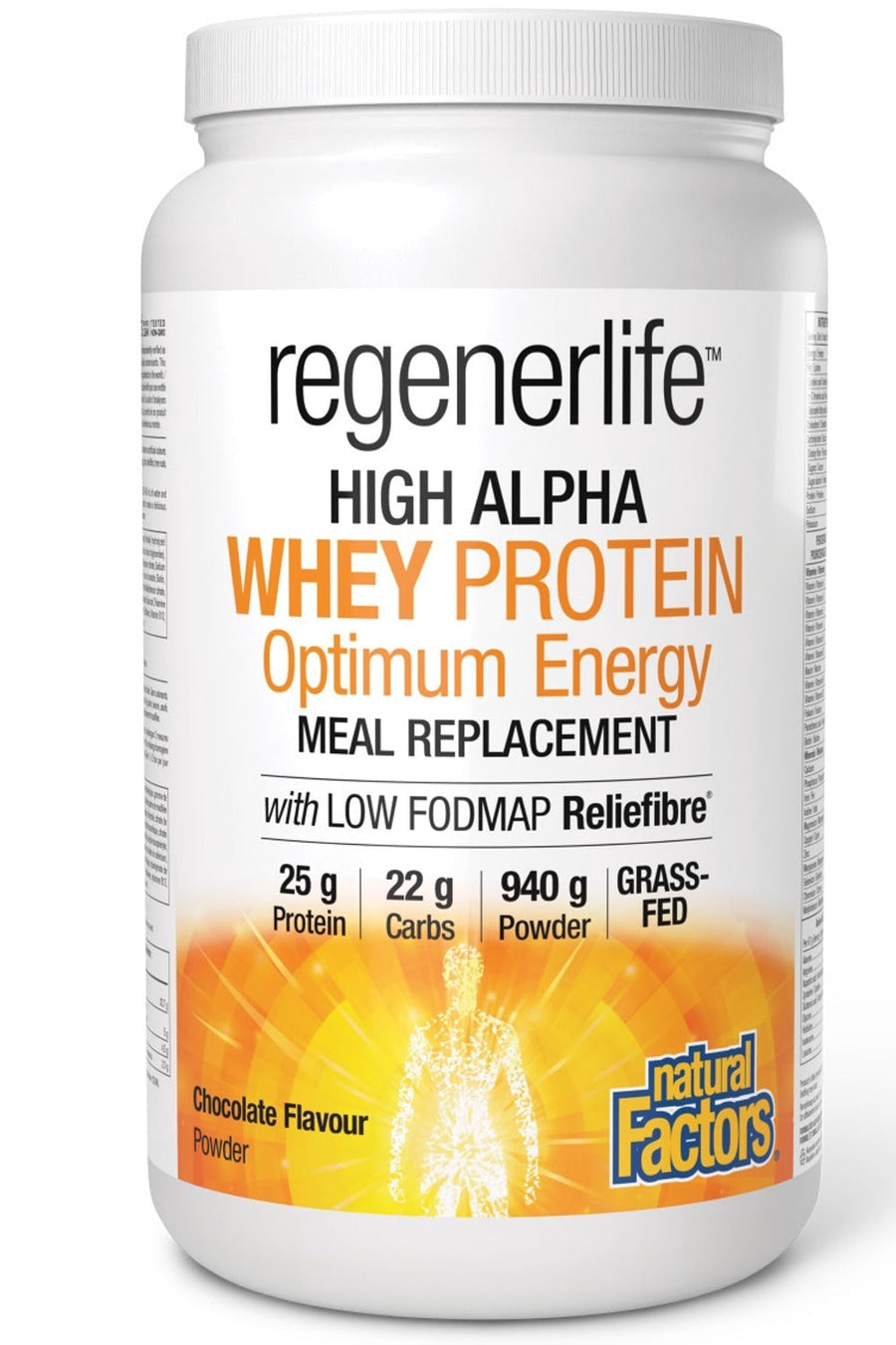 NATURAL FACTORS Regenerlife High Alpha Whey Protein Meal Replacement (Chocolate - 940 grams)