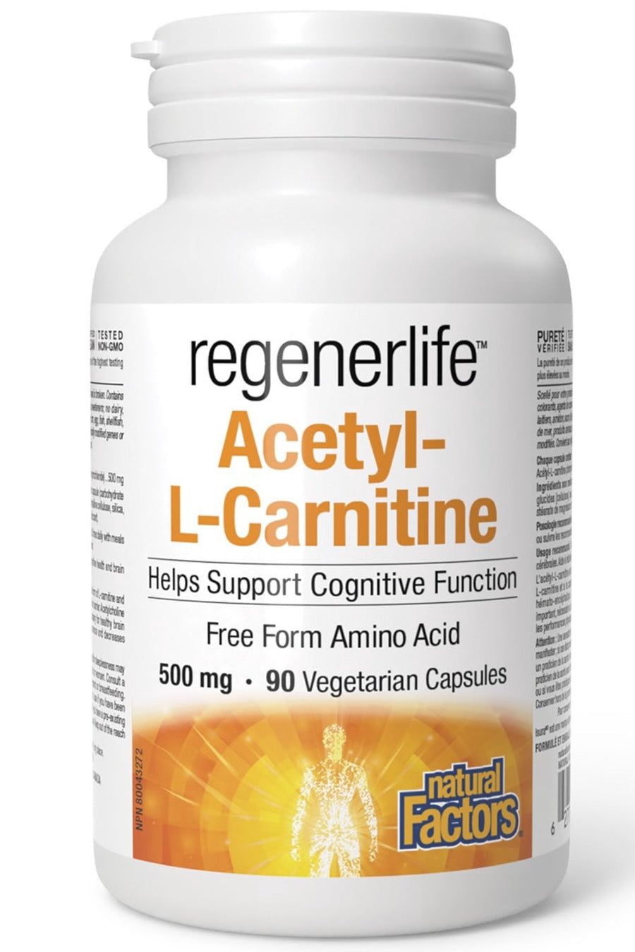 NATURAL FACTORS Regenerlife  Acetyl-L-Carnitine (500 mg - 90 veg caps)