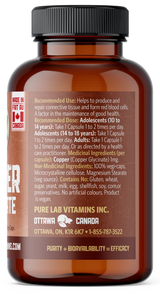 Brown supplement bottle with label on a white background