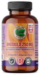 PURE LAB VITAMINS Rhodiola 250 mg 60 Vegi-Caps