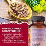 PURE LAB VITAMINS Rhodiola 250 mg 60 Vegi-Caps