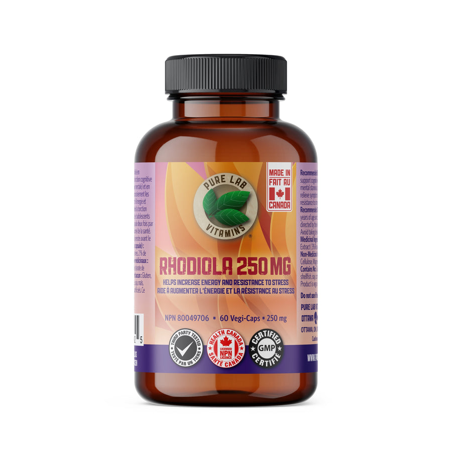 PURE LAB VITAMINS Rhodiola 250 mg 60 Vegi-Caps
