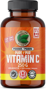 PURE LAB VITAMINS Vitamin C Powder, Corn + Sugar Free (500 mg - 250 g)