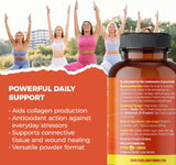 PURE LAB VITAMINS Vitamin C Powder, Corn + Sugar Free (500 mg - 250 g)