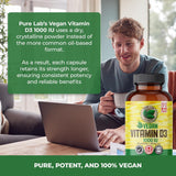 PURE LAB VITAMINS Vegan Vitamin D3 (1000 IU - 240 veg caps)