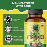 PURE LAB VITAMINS Vegan Vitamin D3 (1000 IU - 240 veg caps)