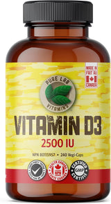 PURE LAB VITAMINS D3 (2500 IU - 240 veg caps)