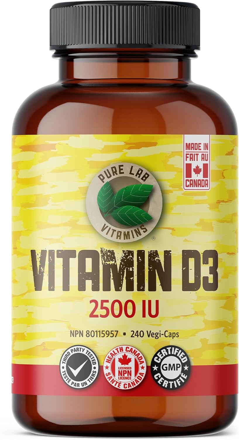 PURE LAB VITAMINS D3 (2500 IU - 240 veg caps)