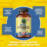PURE LAB VITAMINS Vegan Vitamin D3 2500 IU (Dry, Crystalline, Pine Source) 120 V-Caps