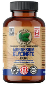 PURE LAB VITAMINS Magnesium Glycinate Fully Reacted 100 mg Excipient Free