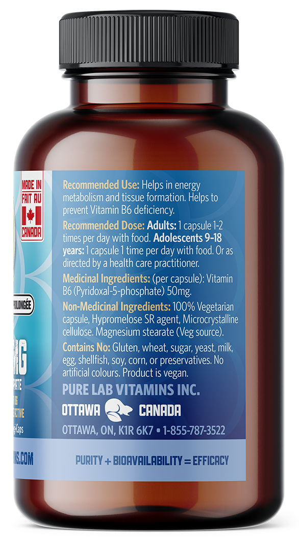 PURE LAB VITAMINS Bioactive B6 (P-5-P) Slow Release (60 veg caps)