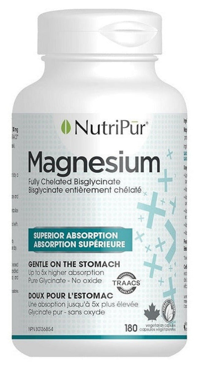 NUTRIPUR Magnesium Bisglycinate (fully chelated - 180 vcaps)