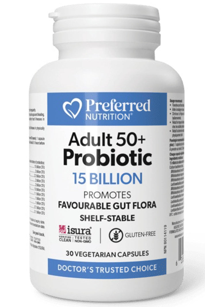 PREFERRED NUTRITION Adult 50+ Probiotic (15 Billion - 30 veg caps)